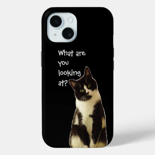 Fiese Katze "Was schaust du.."  iPhone 15 Hülle
