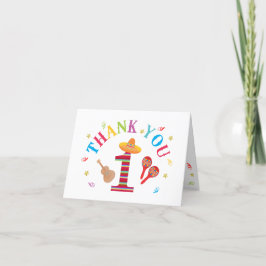 Fiesta 1. Geburtstag Niedlich mexikanisch Vielen D Dankeskarte