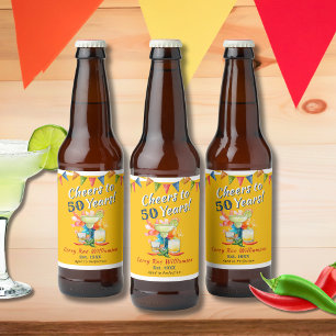Fiesta 50. Geburtstag Prost auf 50 Jahre Themed Bierflaschenetikett