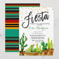 Fiesta Abschluss Einladung Party Mexikanischer Ein