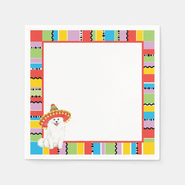 Fiesta American Eskimo Dog Serviette (Vorderseite)