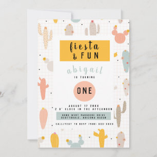 Fiesta Amusement 1er Anniversaire Fête Invitation