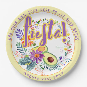 FIESTA Avocado Folkart Blume Custom Pappteller