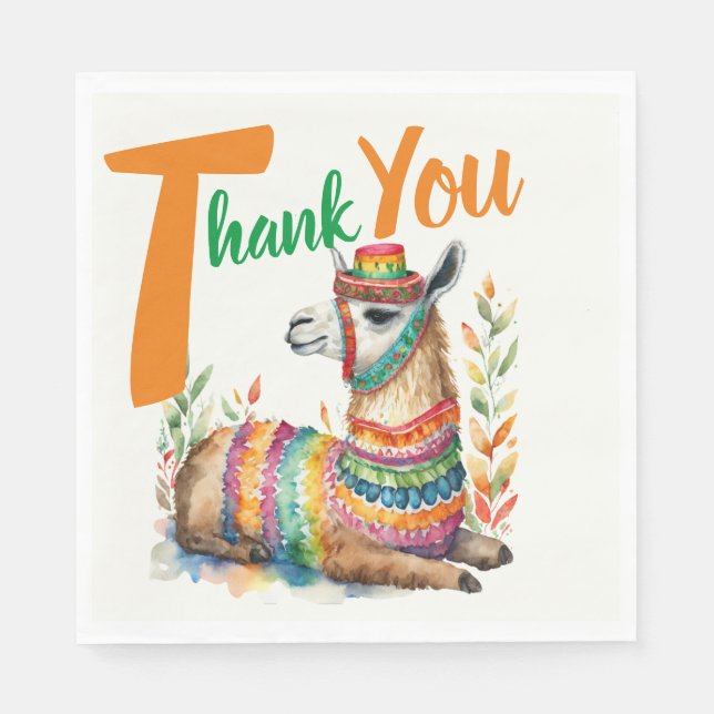 Fiesta Baby Boy oder Girl Shower Partyware Llama Serviette (Vorderseite)