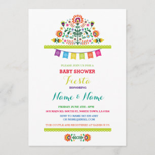 Fiesta Baby Dusche mexikanische Girl Boy Bright In Einladung
