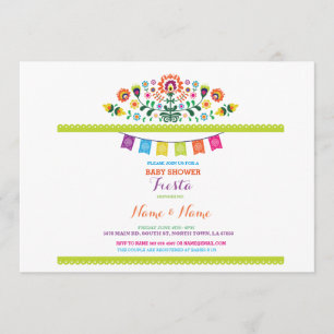 Fiesta Baby Dusche mexikanisches Floral Mexico Inv Einladung