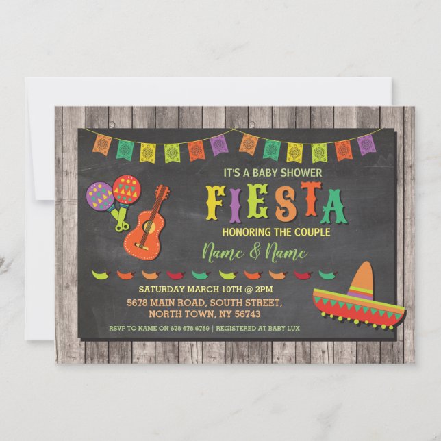 Fiesta Baby Dusche Mexikanisches Party Einladung (Vorderseite)