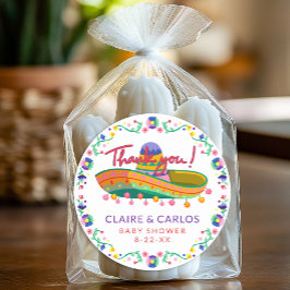 Fiesta Baby Dusche Vielen Dank Sticker - Whimsical