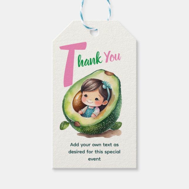 Fiesta Baby Girl Dusche Avocado Niedlich Spaß Mode Geschenkanhänger (Vorderseite)
