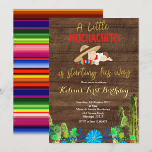 Fiesta Baby Muchacho Erster Geburtstag Einladung