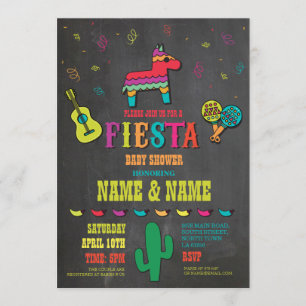 Fiesta Baby shower Couples Chalk Invitation mexica