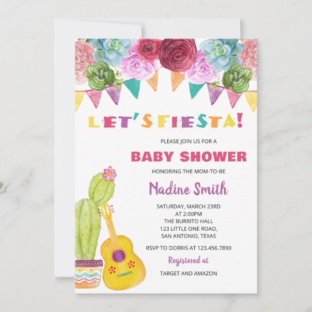 Fiesta Baby Shower Einladung (Vorderseite)