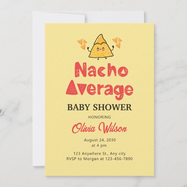 Fiesta Baby Shower Einladung Nacho Average Dusche (Vorderseite)