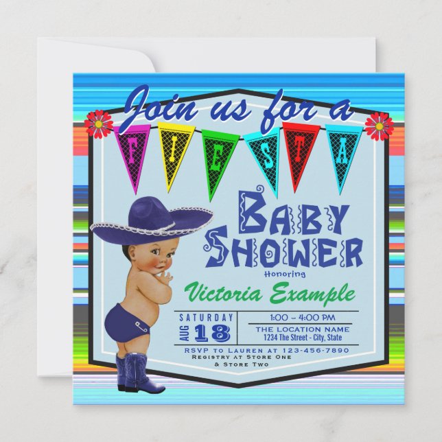 Fiesta Baby Shower Einladungen (Vorderseite)