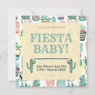 Fiesta Baby Sprinkle Einladung Kakteen Greenery