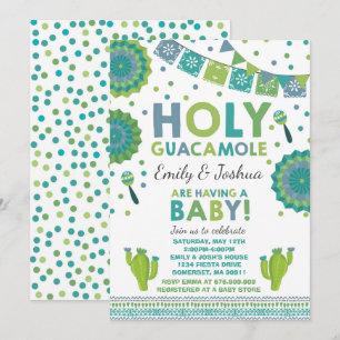Fiesta Babydusche Einladung Heiliges Guacamole Par