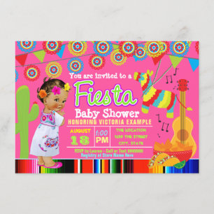 Fiesta Babydusche Einladung mit Baby Girl