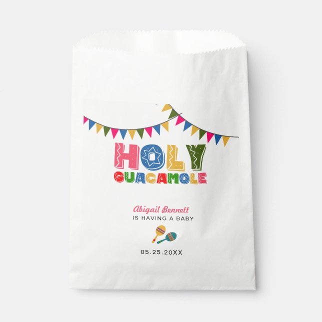 Fiesta Babydusche Heilige Guacamole Farbige Freude Geschenktütchen (Vorderseite)