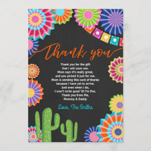 Fiesta-Babyparty danken Ihnen, mexikanischen Dankeskarte