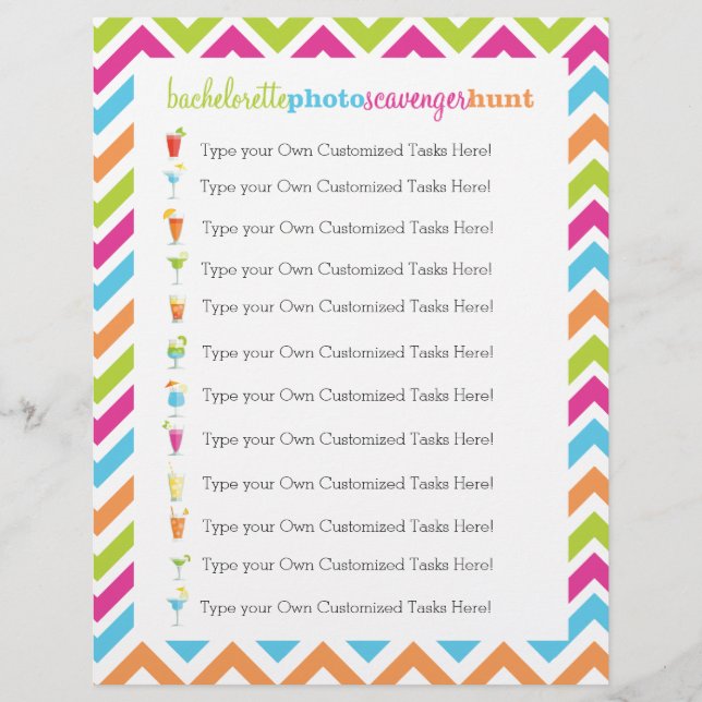 Fiesta Bachelorette Foto Scavenger Jagdspiel (Vorderseite)