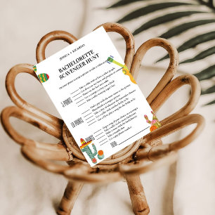 Fiesta Bachelorette-Scavenger-Jagdspiel Einladung