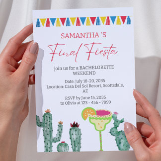 Fiesta Bachelorette Wochenende Einladung