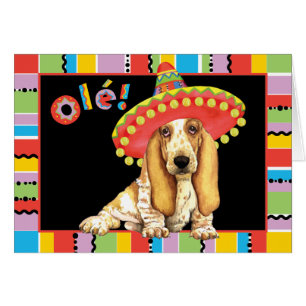 Fiesta Basset Greeting Card