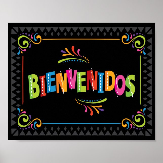 Fiesta BIENVENIDOS Party Signieren Print Poster (Vorne)