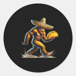 Fiesta Bigfoot Tacos Mexican Bigfoot Cinco D Runder Aufkleber