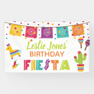 Fiesta Birthday Banner - Weißer Hintergrund