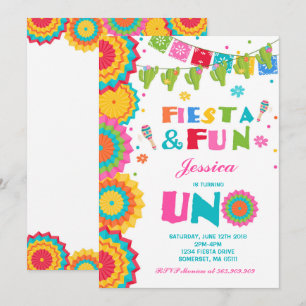 Fiesta Birthday Einladung Fiesta Fun Turning Uno