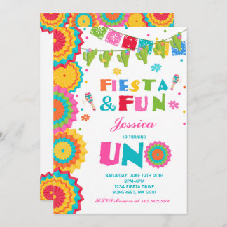 Fiesta Birthday Einladung Fiesta Fun Turning Uno