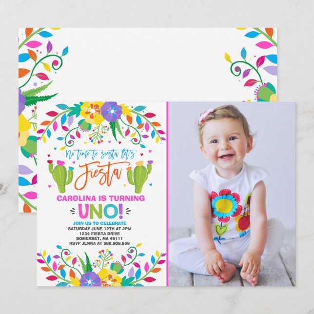 Fiesta Birthday Einladung Mexican Birthday Fiesta (Vorne/Hinten)