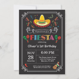 Fiesta Birthday Einladungs-Chalkboard mexikanisch Einladung