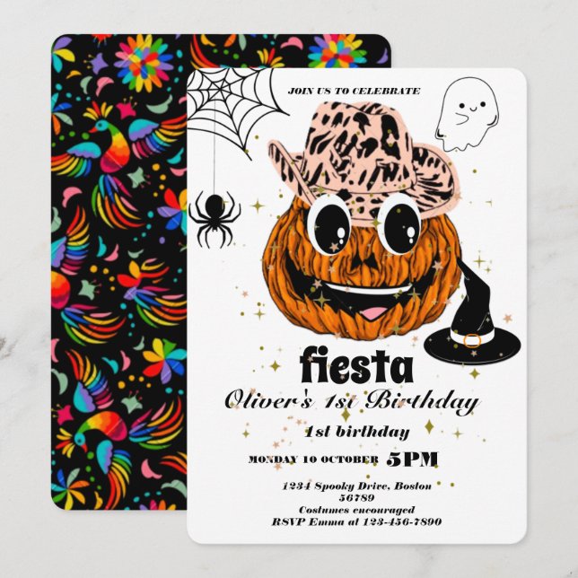 Fiesta Birthday Einladungs-Chalkboard mexikanisch Einladung (Vorne/Hinten)