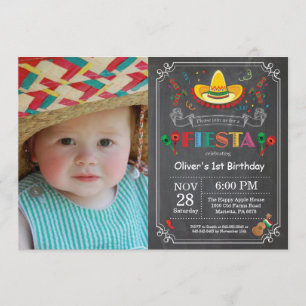 Fiesta Birthday Einladungs-Chalkboard mexikanisch Einladung