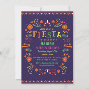 Fiesta Birthday Party Einladung Mexikanischer Hat 