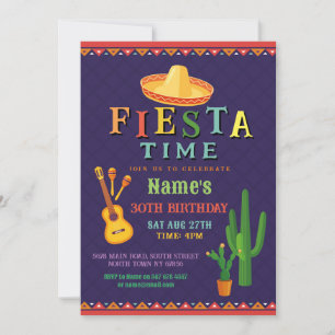 Fiesta Birthday Party Einladung Mexikanischer Hat