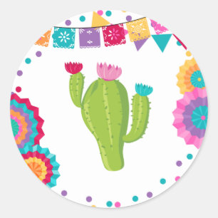 Fiesta Birthday Party Gunst Sticker Siegel Cactus