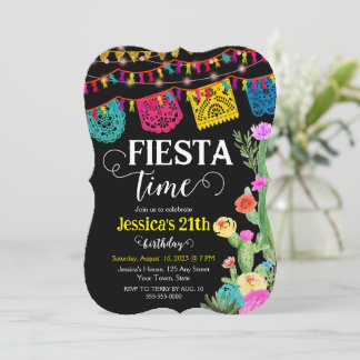 Fiesta Birthday Party Mexikanisches Thema Einladun Einladung