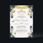 Fiesta Black & Gold Butterfly Mis XV Anos Einladung<br><div class="desc">Fiesta Black & Gold Butterfly Mis XV Anos Einladung</div>