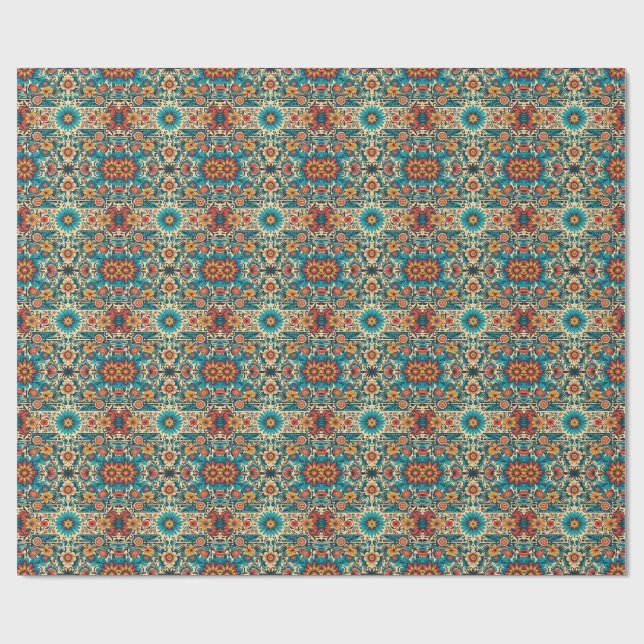 Fiesta Blooms, anpassbar Geschenkpapier (Flach)