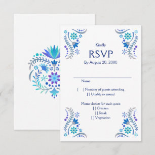 Fiesta Blue Mariage Quinceañera RSVP