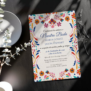 Fiesta-Blumen-Ästhetik-Elegante-spanische-Hochzeit Einladung