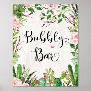 Fiesta-Brautjunggesellinnenparty-Bubbly-Bar-Schild Poster