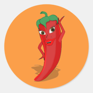 Fiesta Brautparty mit rotem, heißem Pfeffer Diva Runder Aufkleber