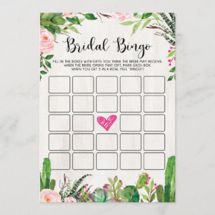 Fiesta-Brautparty-Spiel-Kaktus-Rosa-Blumenkarte Einladung