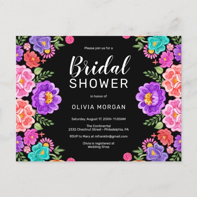 Fiesta Bridal Shower Invitation Postkarte (Vorderseite)