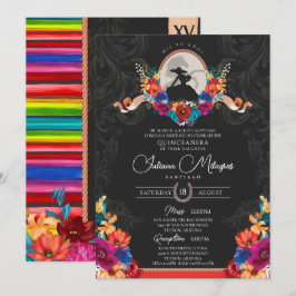 Fiesta Bright Blume Schöne Ranch Quinceañera Einladung
