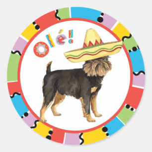 Fiesta Brüssel Griffon Runder Aufkleber